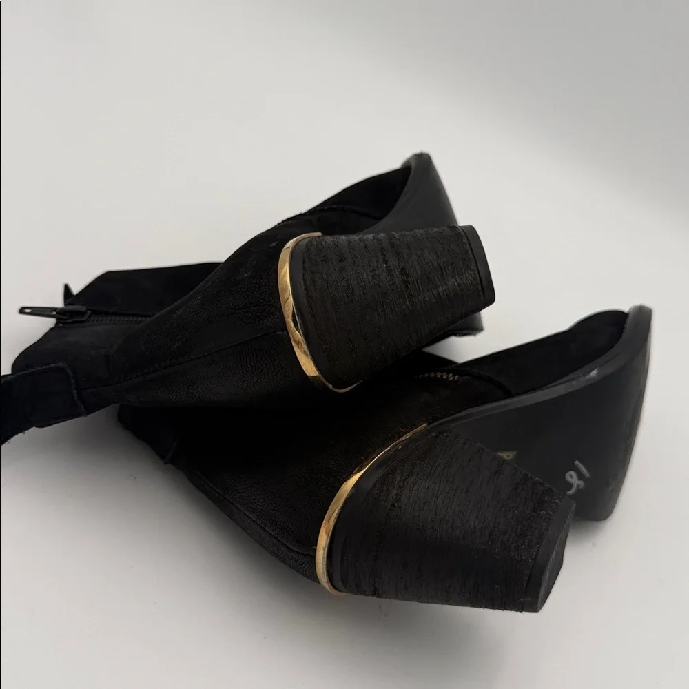 Steve Madden Elegant Black Ankle Boots women 8.5 leather festival retro Y2K